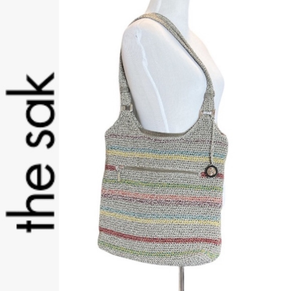 THE SAK BELLE VOYAGER STRIPE CROCHET STRIPE SHOULDER BAG